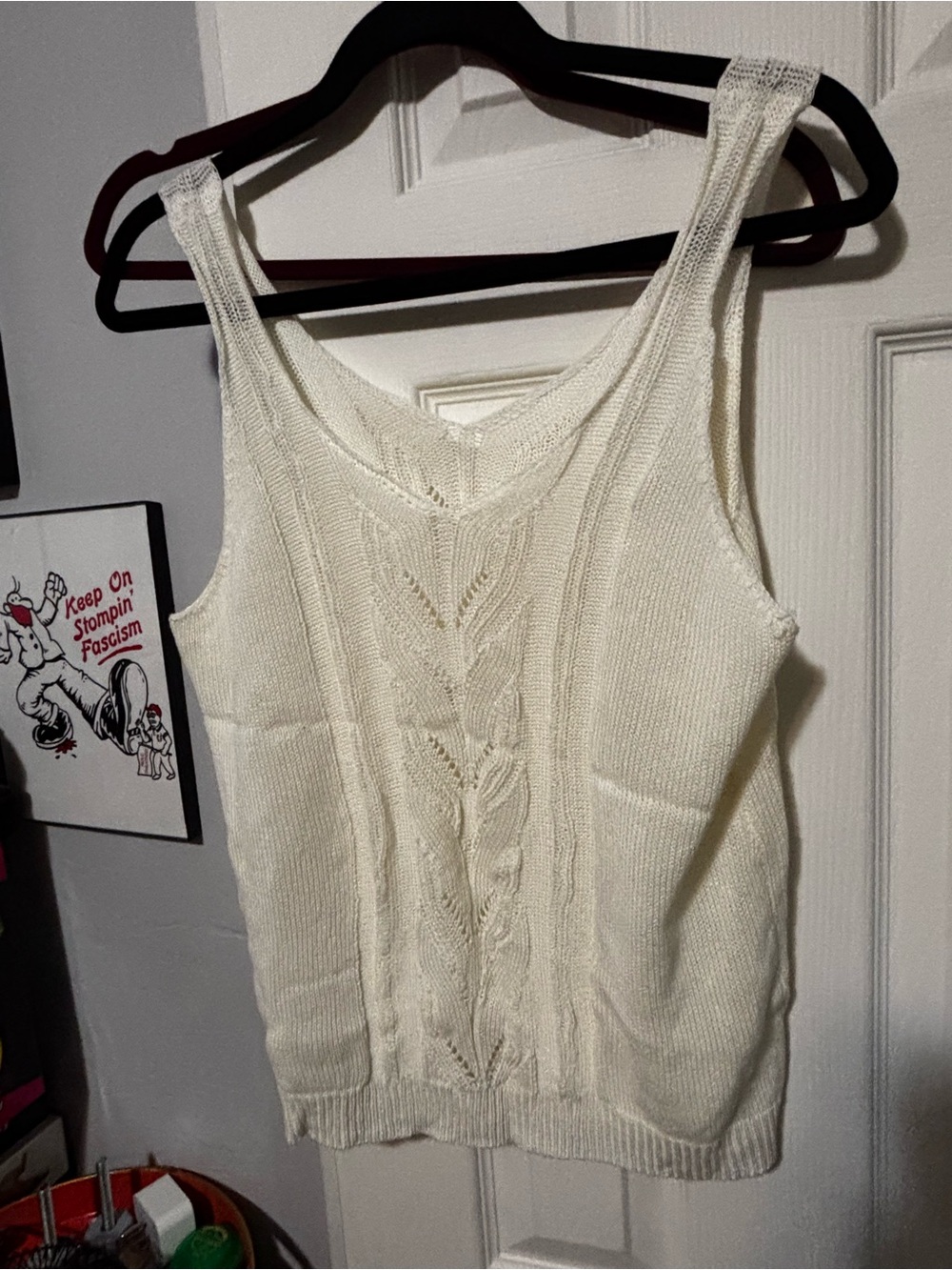 Cream Cable Knit Tank Top